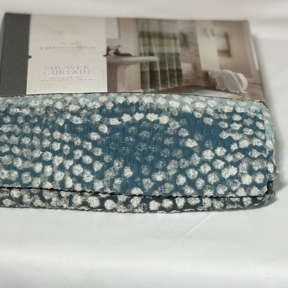 Threshold Scallop Dot Cool 100% Cotton Shower Curtain 72 x72